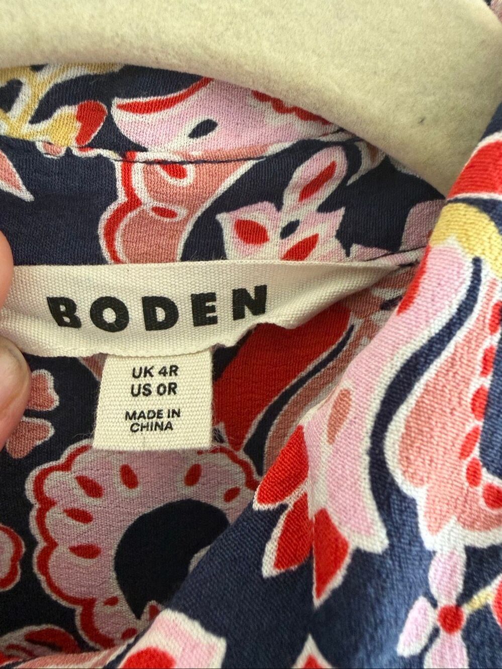 Boden Kate Midi Shirt Dress Floral Women’s Size 0R 0 Regular Belted - Picture 5 of 7